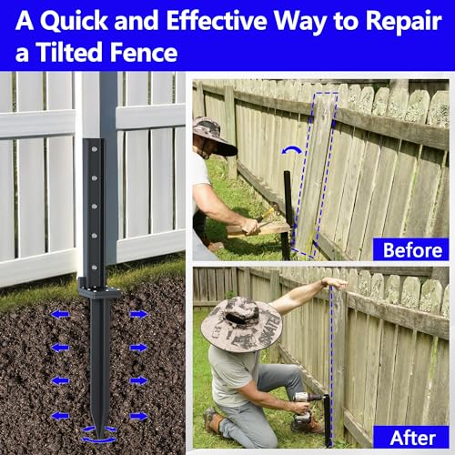 4-Pack 32in Stainless Steel Fence Post Anchor Black L49394