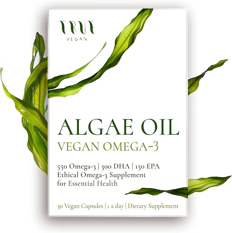Algae Oil Omega-3 Supplement 550 Omega-3 300 DHA 150 EPA Vegan Y39085
