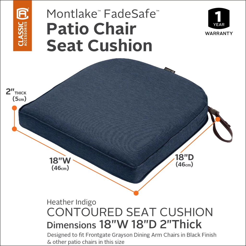 Square Patio Dining Seat Cushion, 20"W x 20"D x 2"T B844