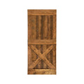 Walnut Stained Solid Knotty Pine Wood Interior Sliding Barn Door Slab G8096