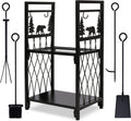 Firewood Rack Indoor Outdoor Heavy Duty Steel Log Rack F3761