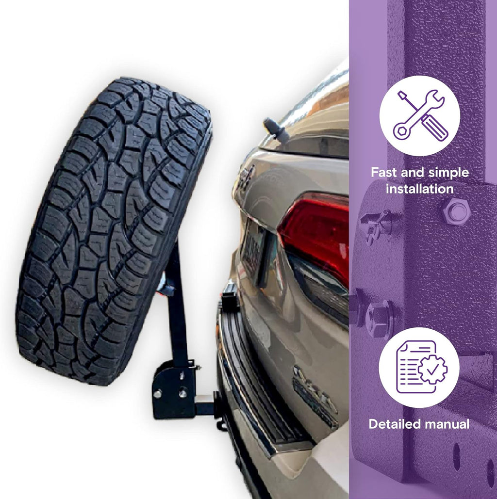 Foldable Trailer Hitch Tire Carrier for 2-inch Receiver N8013