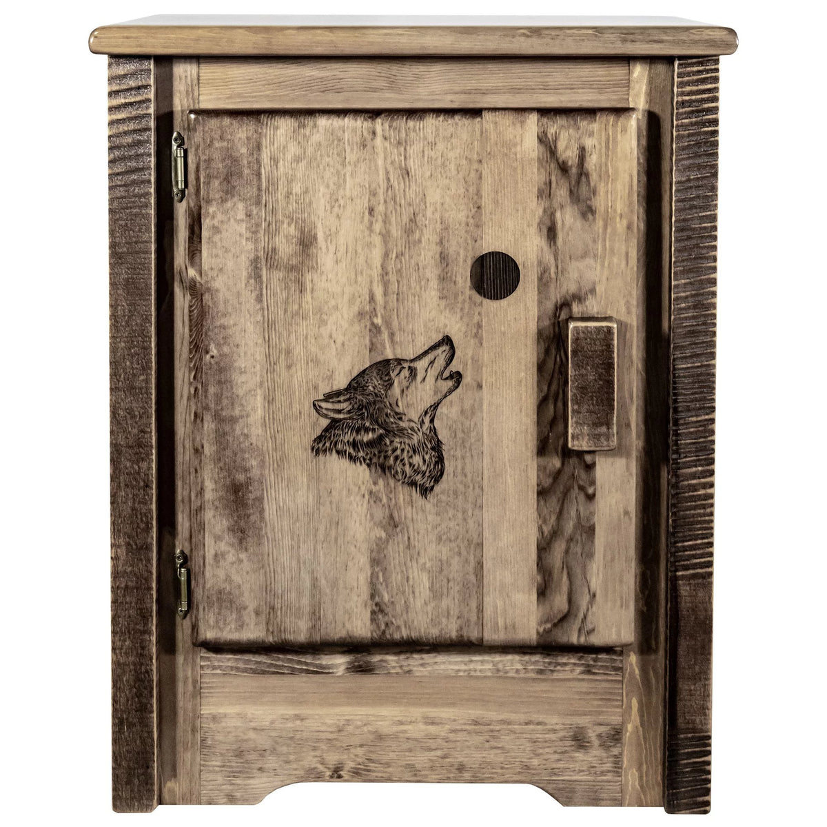 Accent Cabinet with Laser Engraved Wolf Design P569810