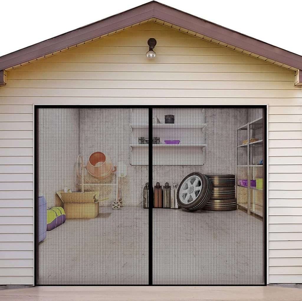 Black Fiberglass Mesh Garage Door Screen V92457