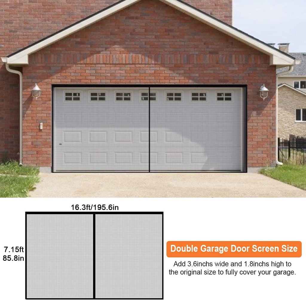 Black Fiberglass Mesh Garage Door Screen V92457