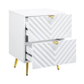 White High Gloss Finish Nightstand N4837