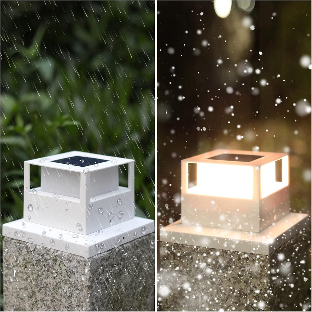 6 Pack White Solar Post Cap Lights G4137