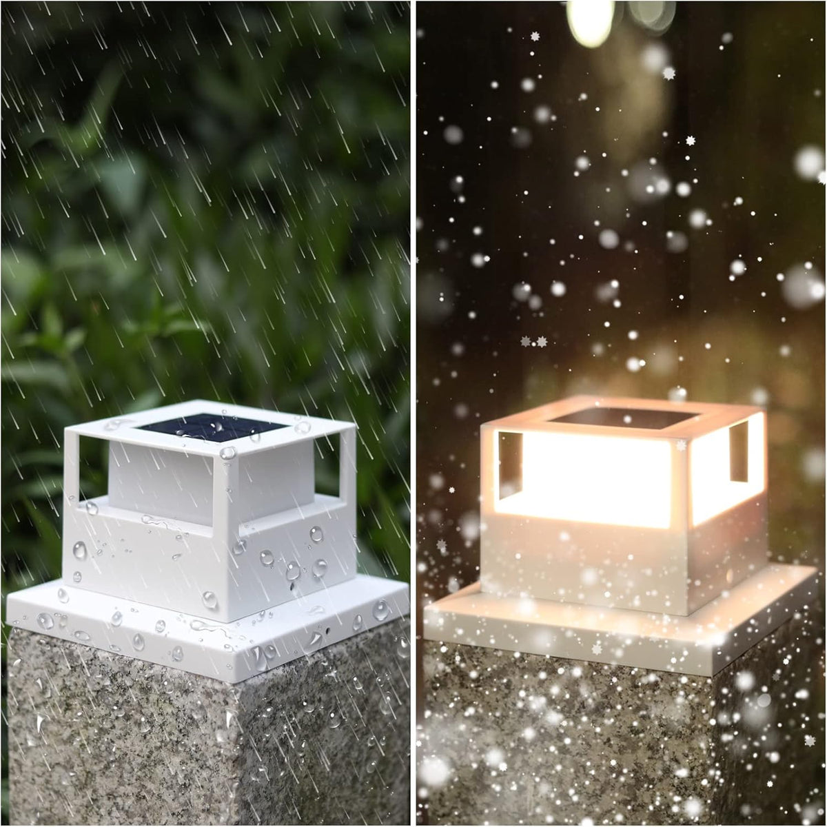 6 Pack White Solar Post Cap Lights G4137