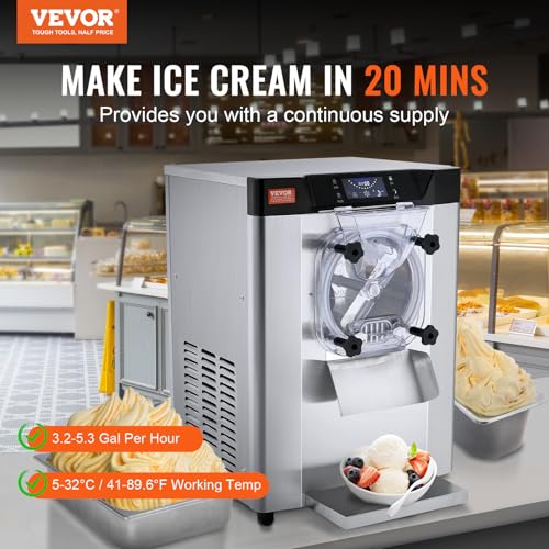 Commercial Ice Cream Machine 1400W 20/5.3 Gph Hard Serve with LED Display A657114