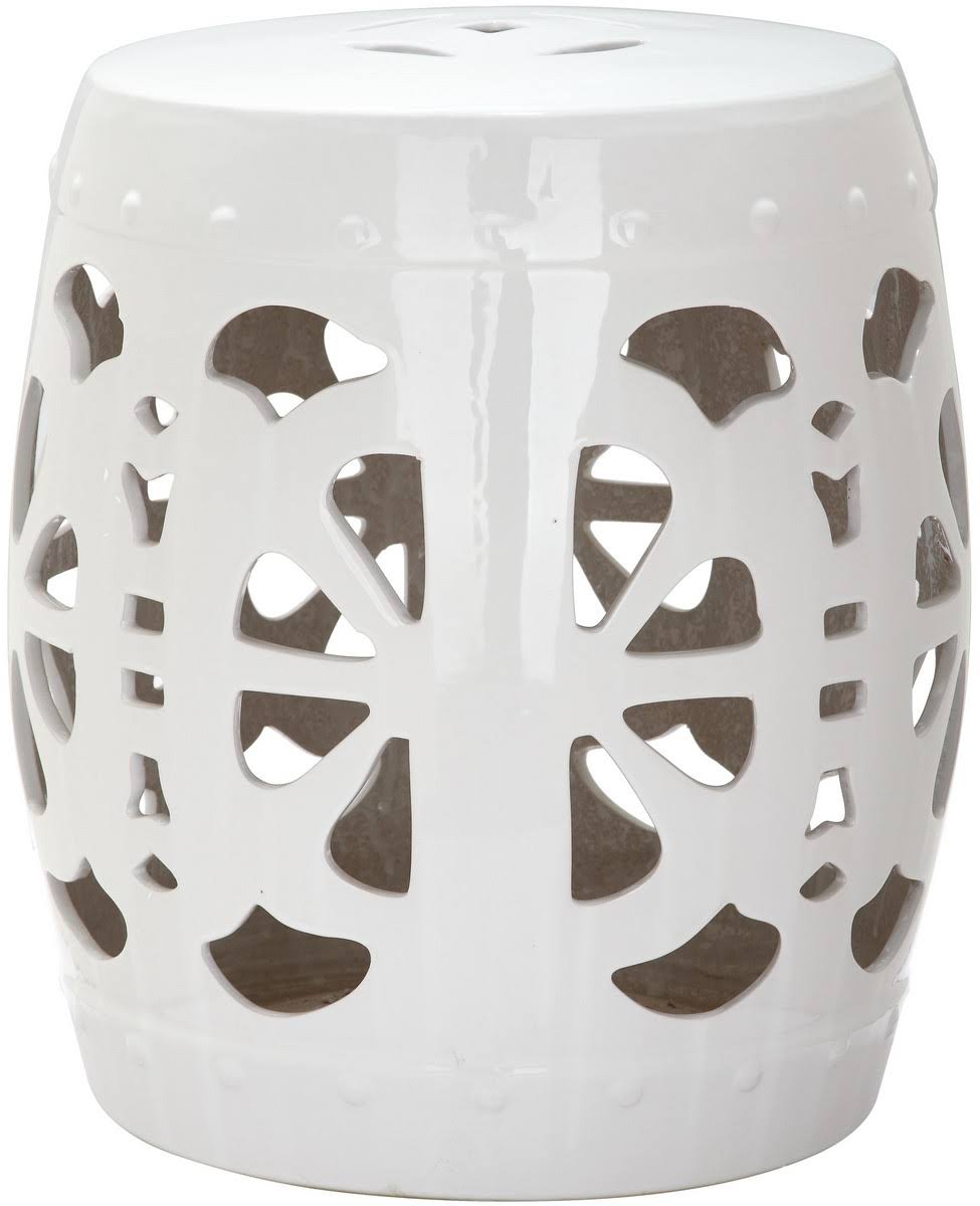 Antique White Garden Stool K841