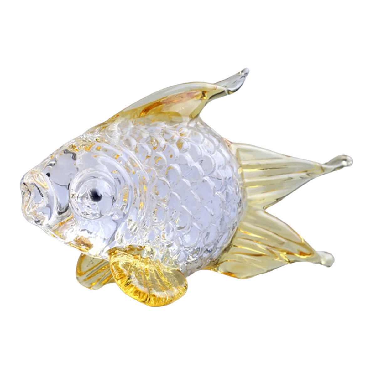Hand Blown Glass Goldfish Figurine Ornament P839340