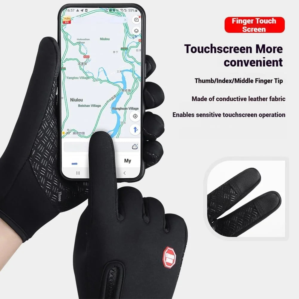 Waterproof Windproof Thermal Touchscreen Gloves with Non-Slip Grip H855