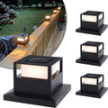 4 Pack Solar Post Cap Lights for Fence Deck Patio, Waterproof, Fits 4x4 5x5 6x6 Wooden Posts Q42891