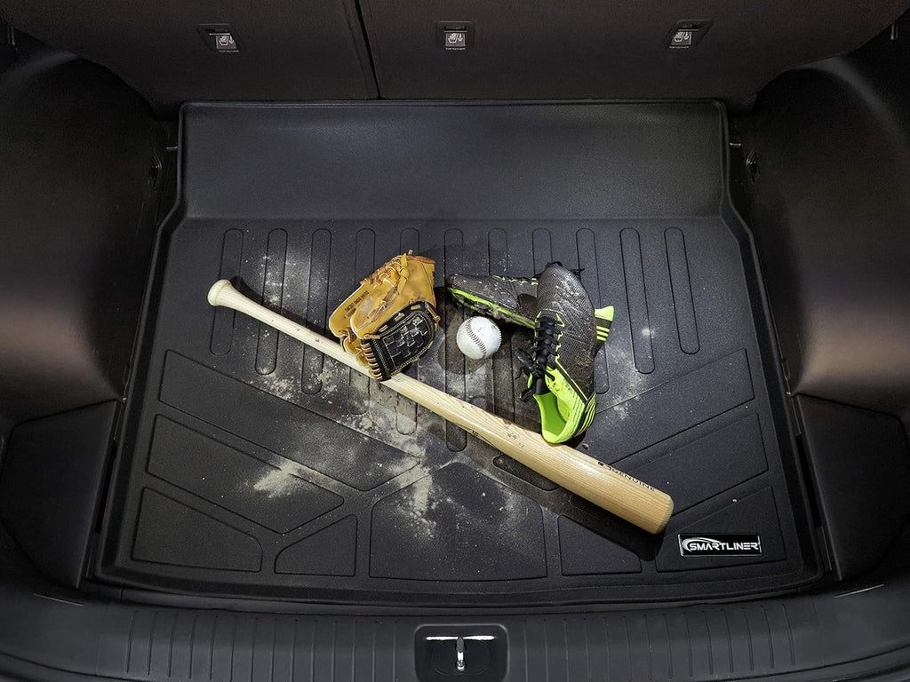 Black Custom Fit Floor Mats 2 Rows and Cargo Liner Trunk Set C1613