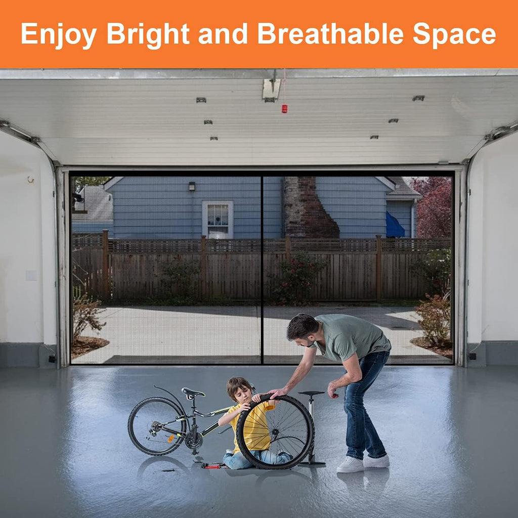 Black Fiberglass Mesh Garage Door Screen V92457