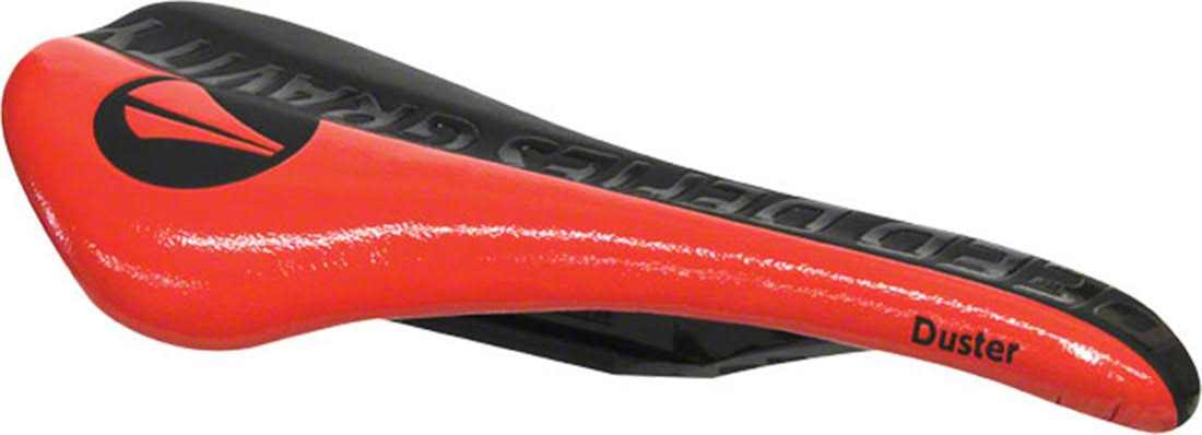 Black Microfiber Top Gloss Red Duster Saddle U298