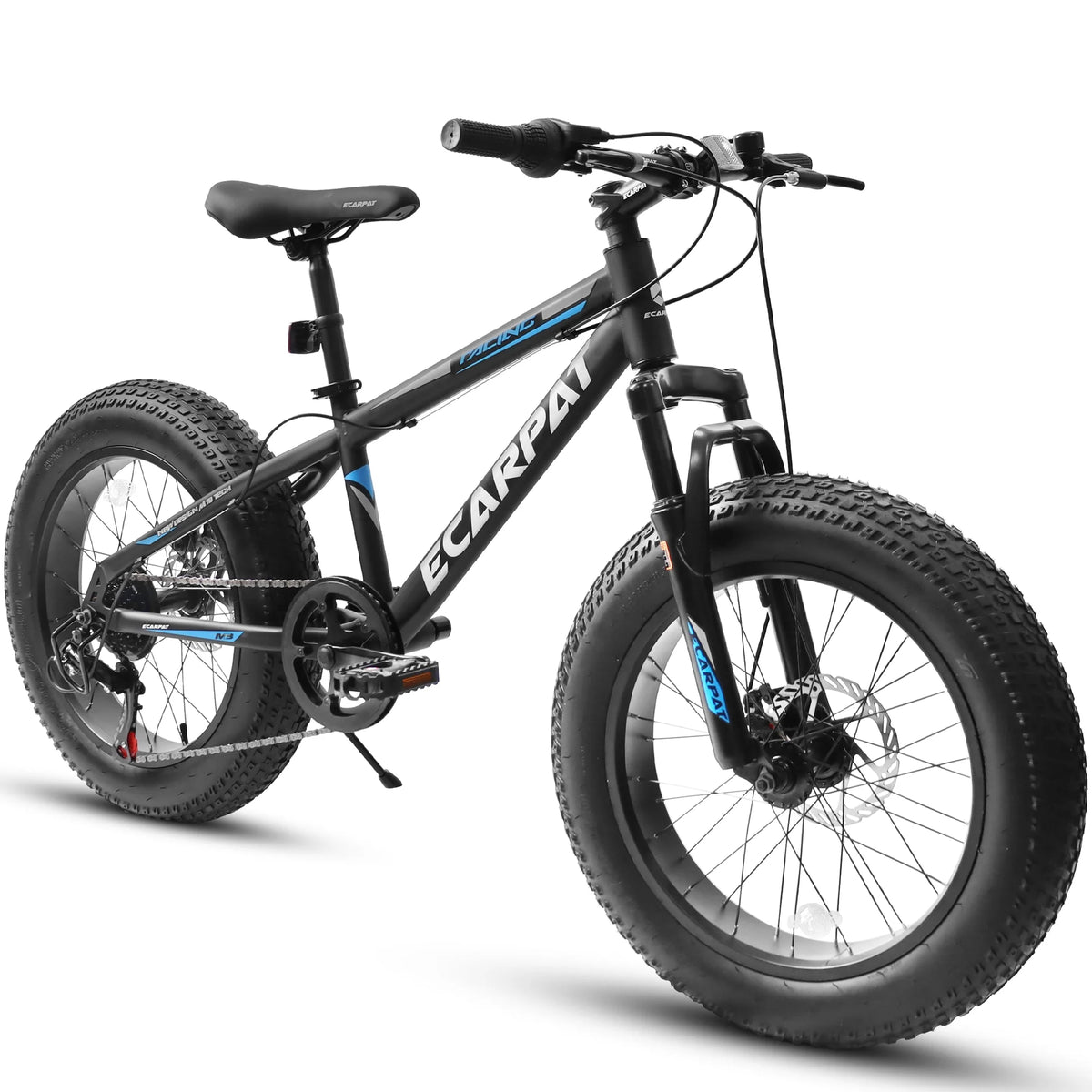 20 inch Black Fat Tire Bike with Disc Brakes 7 Speed I776
