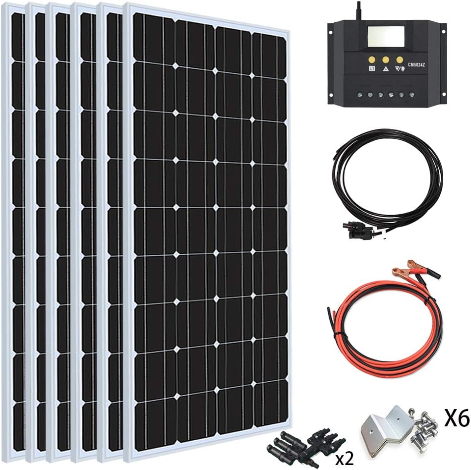 100W 12V Monocrystalline Solar Panel Kit with Charge Controller T254178