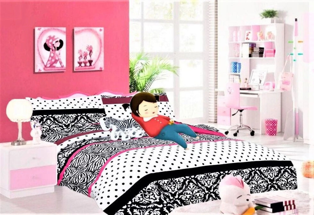 6 Piece Twin Pink Comforter and Sheet Set K926