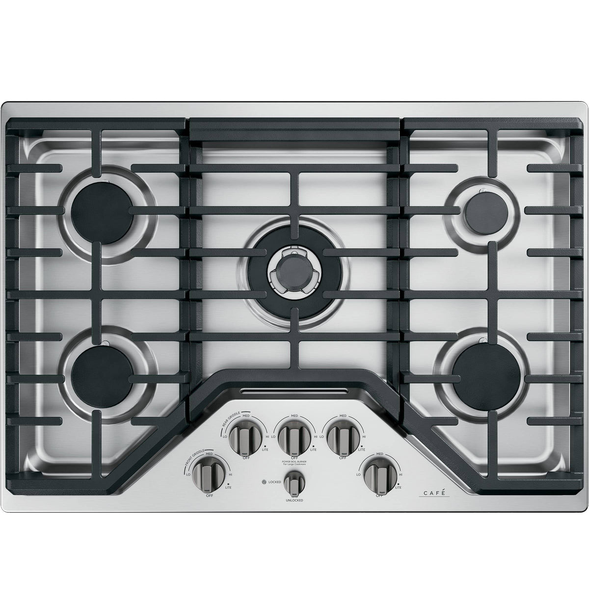 5 Brushed Black Gas Cooktop Knobs E6176