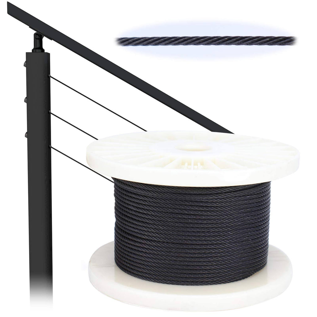 Black Wire Rope Cable Railing T316 Stainless Steel E922