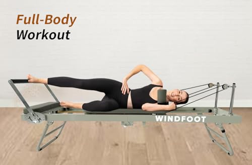 Foldable Pilates Reformer Machine with Springs & Cords E96016