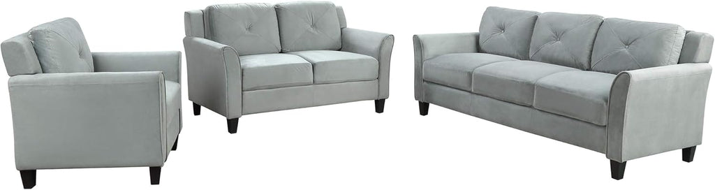 Gray 3 Piece Sofa Loveseat Chair Set C88448