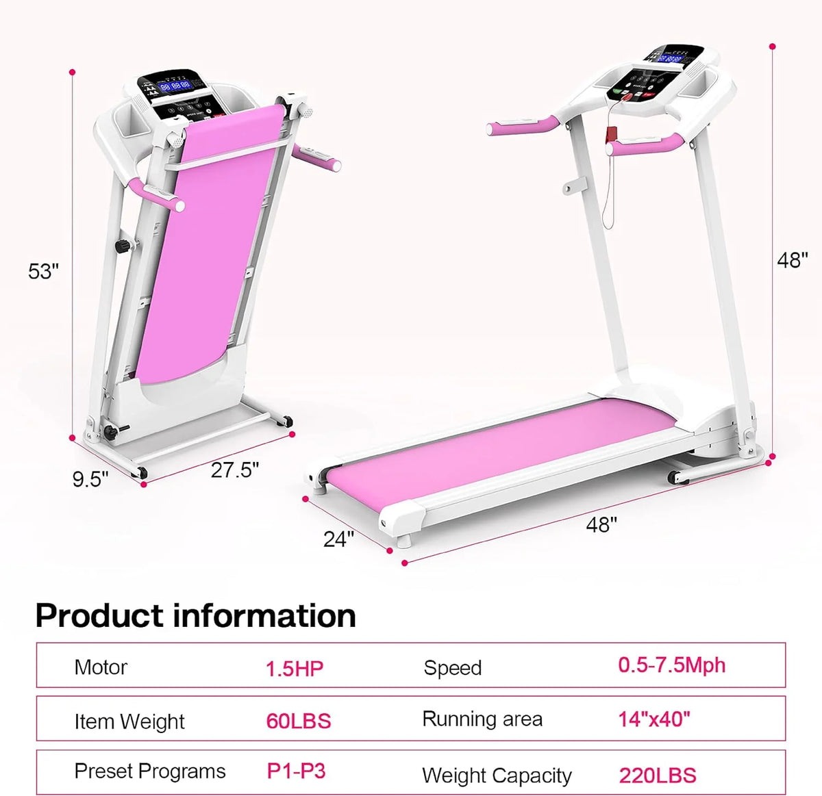 Folding Electric Treadmill P763