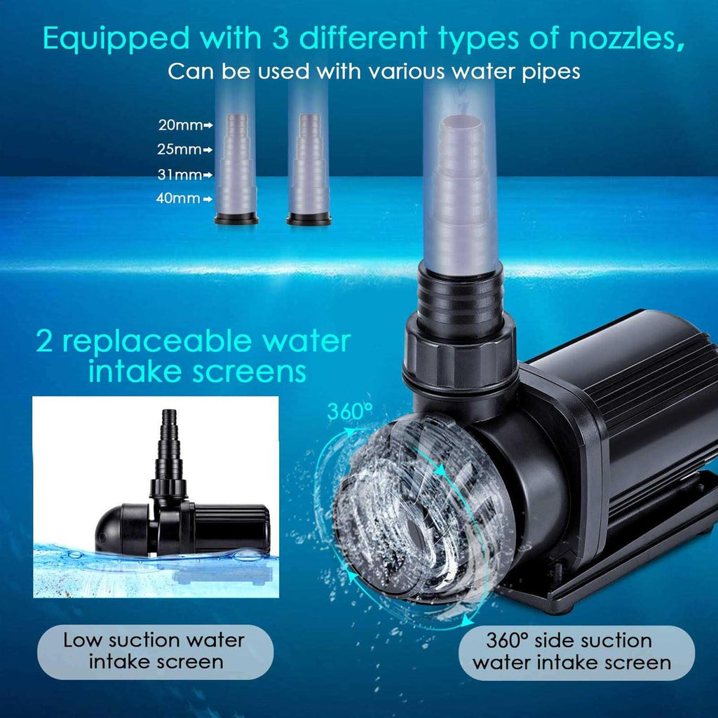 800-3200GPH Controllable Submersible or External Water Pump U26922