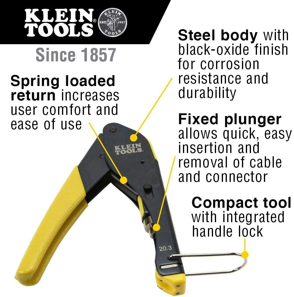 Coax Installation Kit with Crimp Tool, Cable Cutter, Stripper and F Connectors with Storage Bag Y430