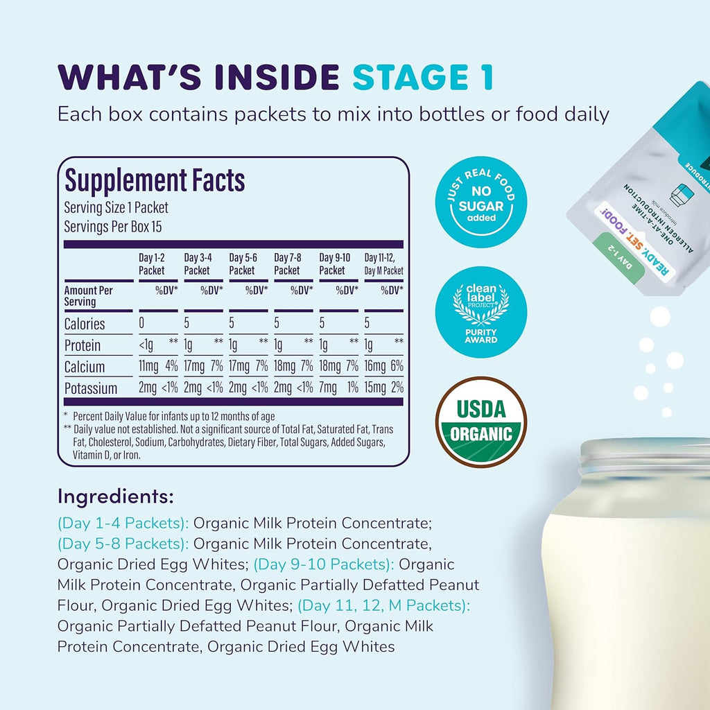 Organic Early Allergen Introduction Mix-Ins, Stage 1 15 Day, Unflavored Y984654