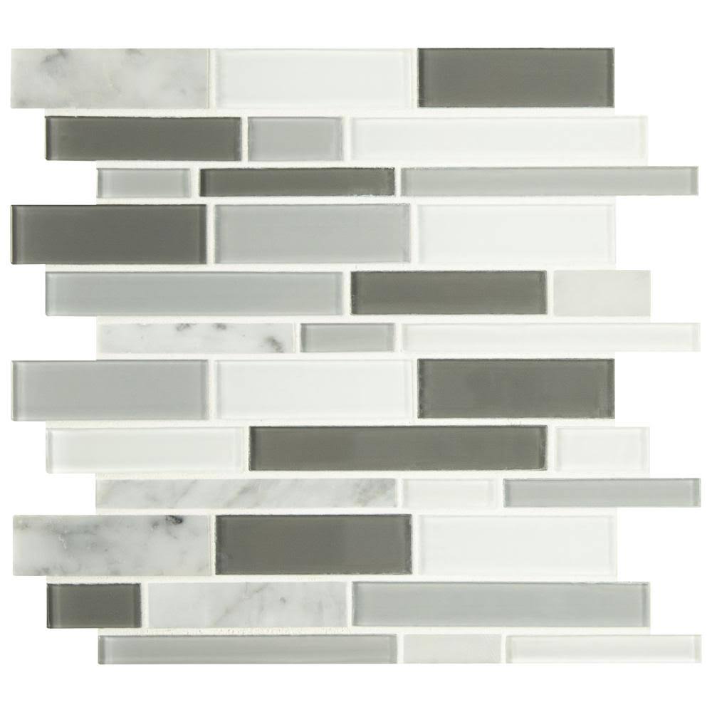 12 in. x 12 in. Textured Glass Mosaic Tile J399549
