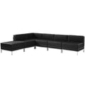 Black LeatherSoft 6 Pieces Sectional W3607