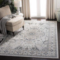 9' x 12' Light Grey/Cream Oriental Non-Shedding Area Rug V98509
