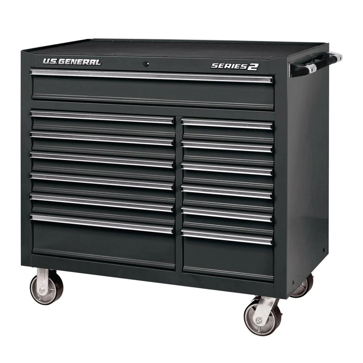 44 in. x 22 in. Double Bank Roller Cabinet Black E83775