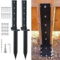 4-Pack 32in Stainless Steel Fence Post Anchor Black L49394