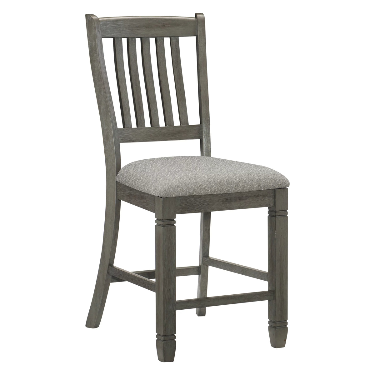 Antique Gray Counter Height Wooden Chairs 2Pc Set M897