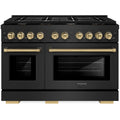 48 6.7 cu. ft. Double Oven Gas Range Black Stainless Steel E2519