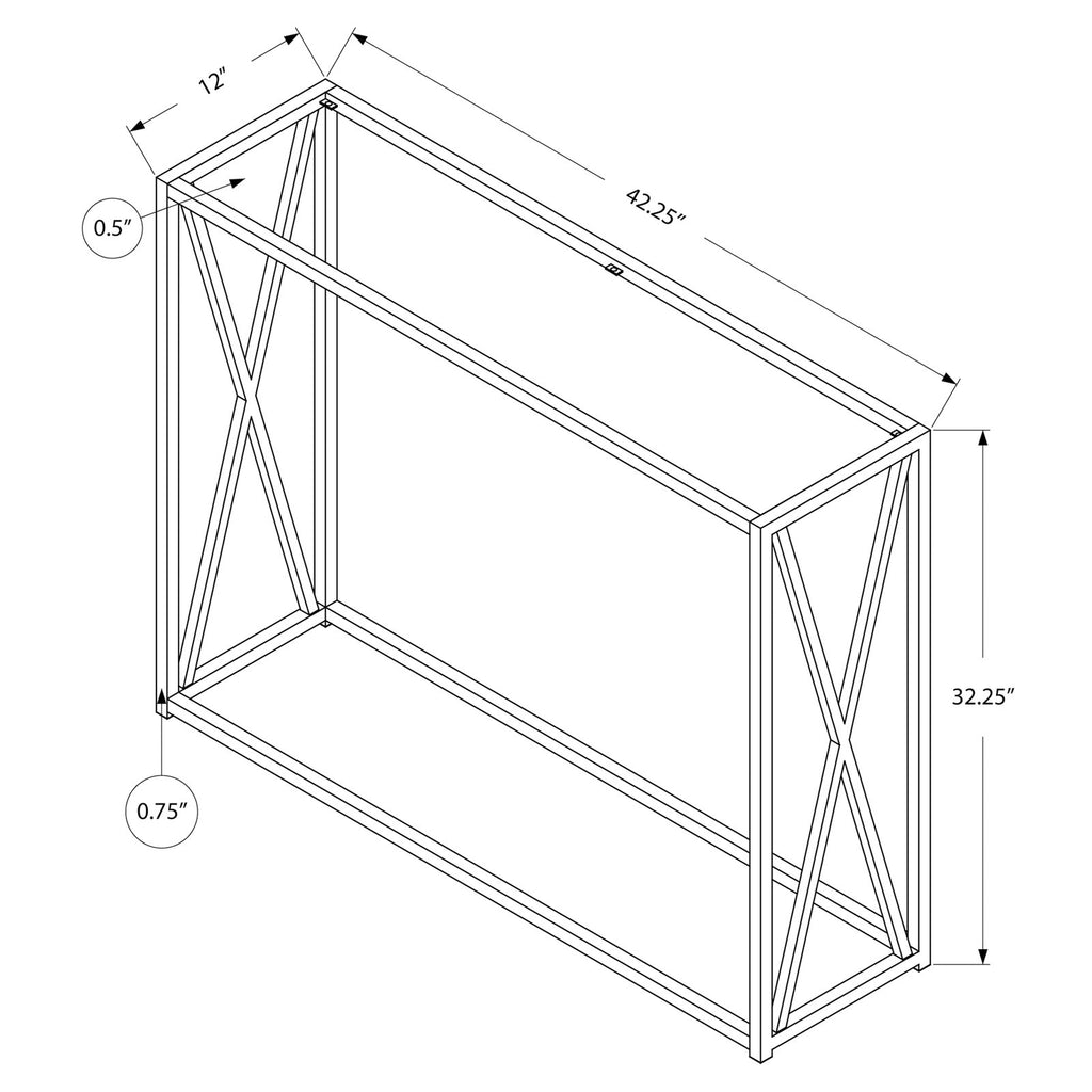 Metal Chrome Narrow Accent Table O4818