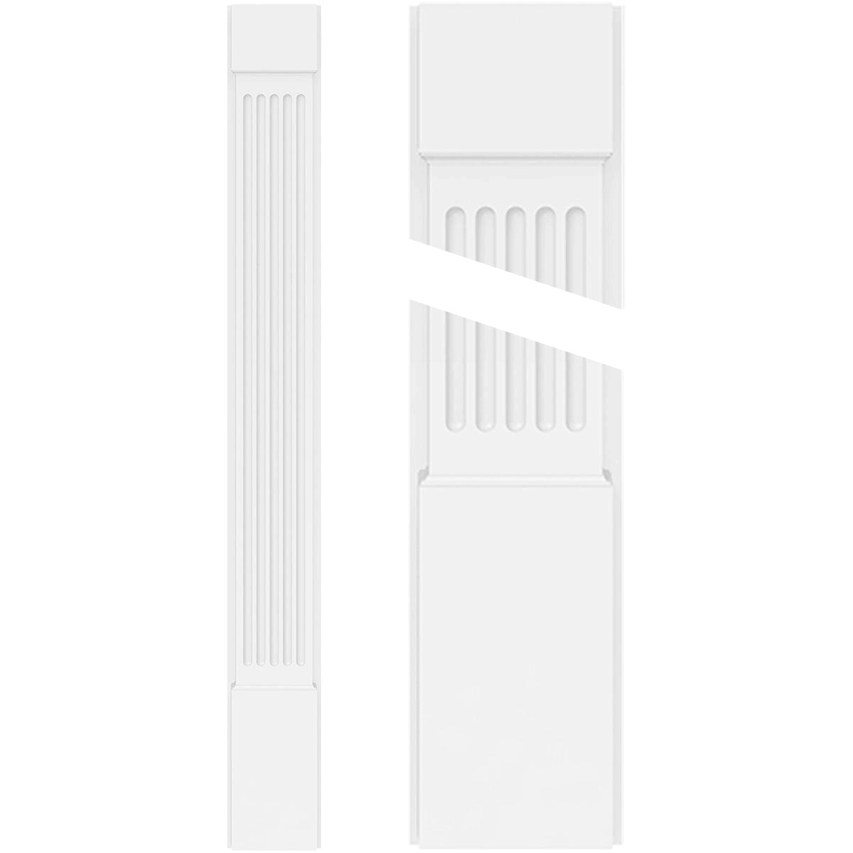Fluted PVC Pilaster with Capital and Base (Pair) P361