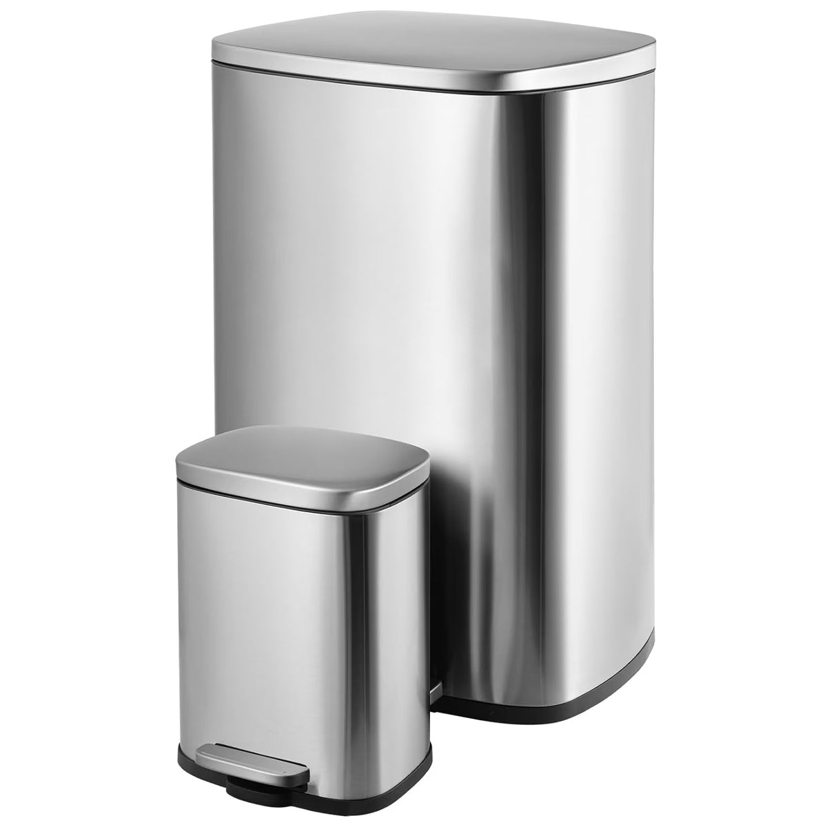 Stainless Steel Step Trash Can Combo Set, 13.2 Gallon & 1.3 Gallon Z86486