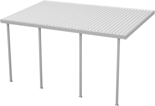 18 ft x 8 ft Aluminum Patio Cover with 4 Posts in White W497565