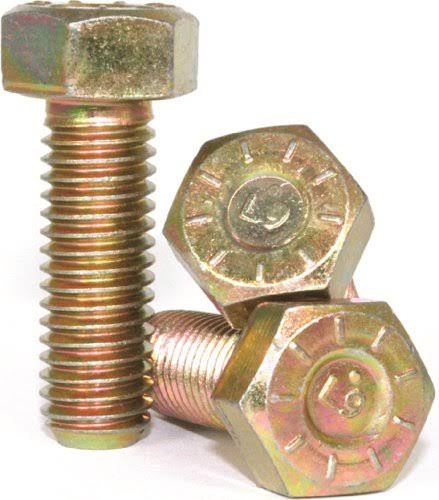 1/4-20 x 2 L9 Hex Cap Screw Yellow Zinc Plated (100) B7996