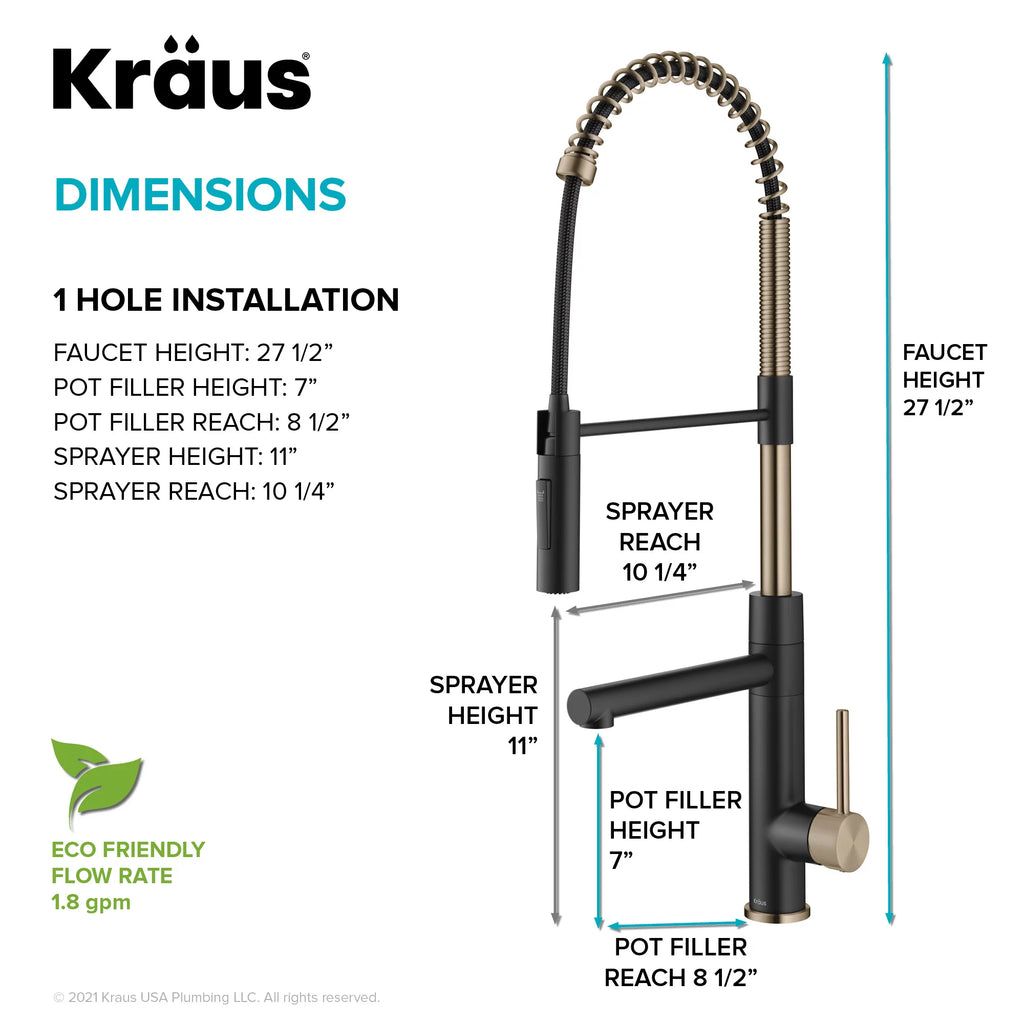 Commercial Style Pull-Down Single Handle Kitchen Faucet with Pot Filler C7937
