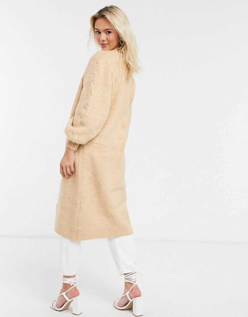 Neutral Maxi Cardigan Q2786