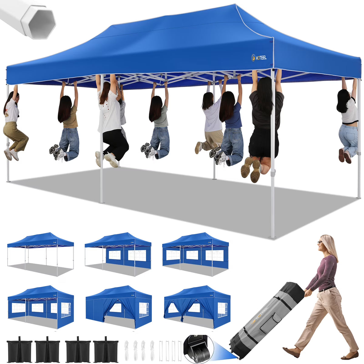 10x20 Pop Up Canopy Tent with Roller Bag O26451