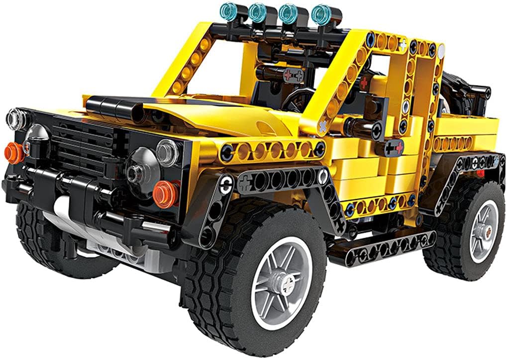 Yellow Off-Road Pickup Truck Building Blocks Toy Car with Brick Separator V781797