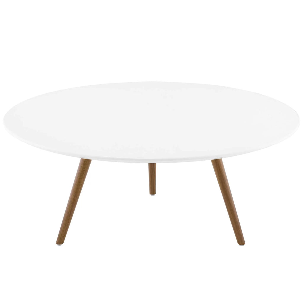 Round Wood Metal Coffee Table K4002
