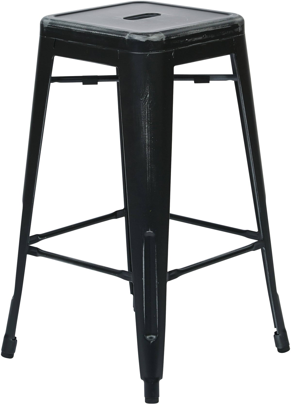 26 inch Antique Black Metal Barstool 4 Pack T52179