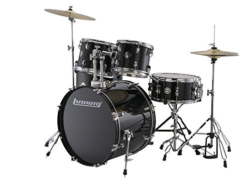 5 Piece Drum Set with Hardware and Cymbals (Black) L9643